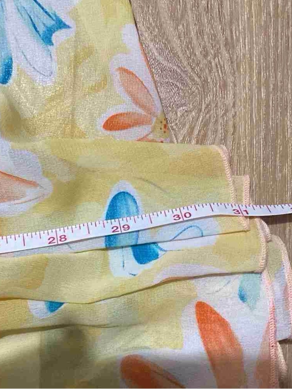 Yellow Floral Summer Sundress with Blue & Orange Flowers - Picture 4 of 5